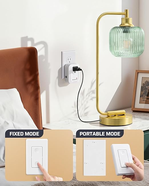 DEWENWILS Wireless Remote Wall Switch and Outlet, No Wiring, On Off Power Plug - Image 3