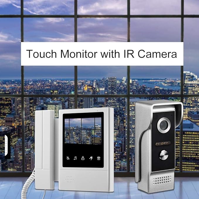 AMOCAM Video Door Phone System, 4.3 Inches Touch Monitor Wired Video Intercom - Image 2