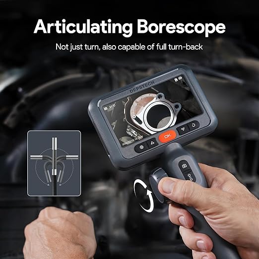 DEPSTECH 210° Two-Way Articulating Borescope, 0.24in Ultra-Slim Endoscope Camera - Image 3