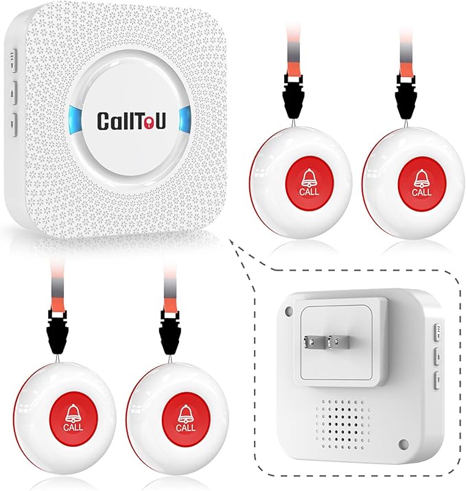 CallToU Caregiver Pager Wireless Call Button Smart Bell Alert System by CallToU