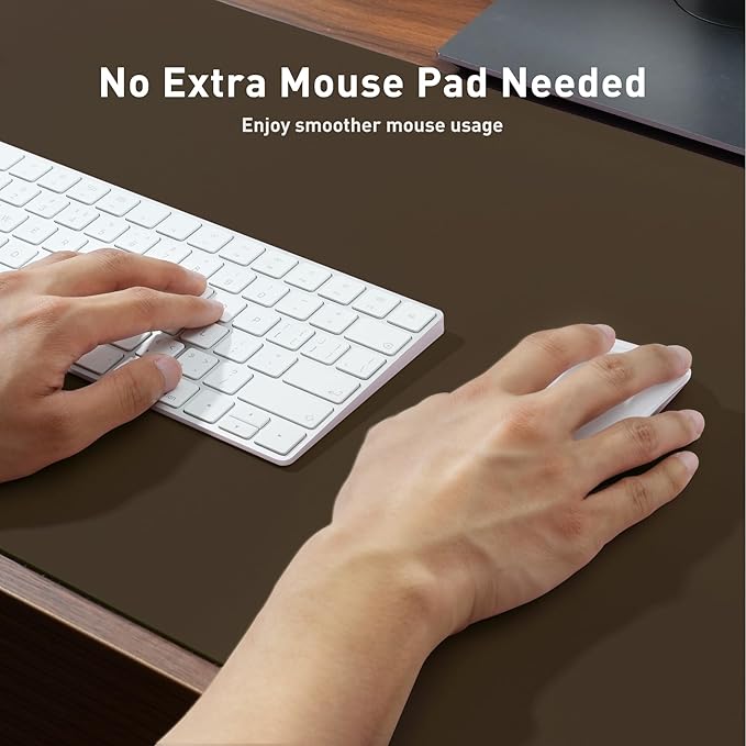 Aothia Leather Desk Pad Protector, Office Mat, Large Mouse Pad, Non-Slip PU - Image 5