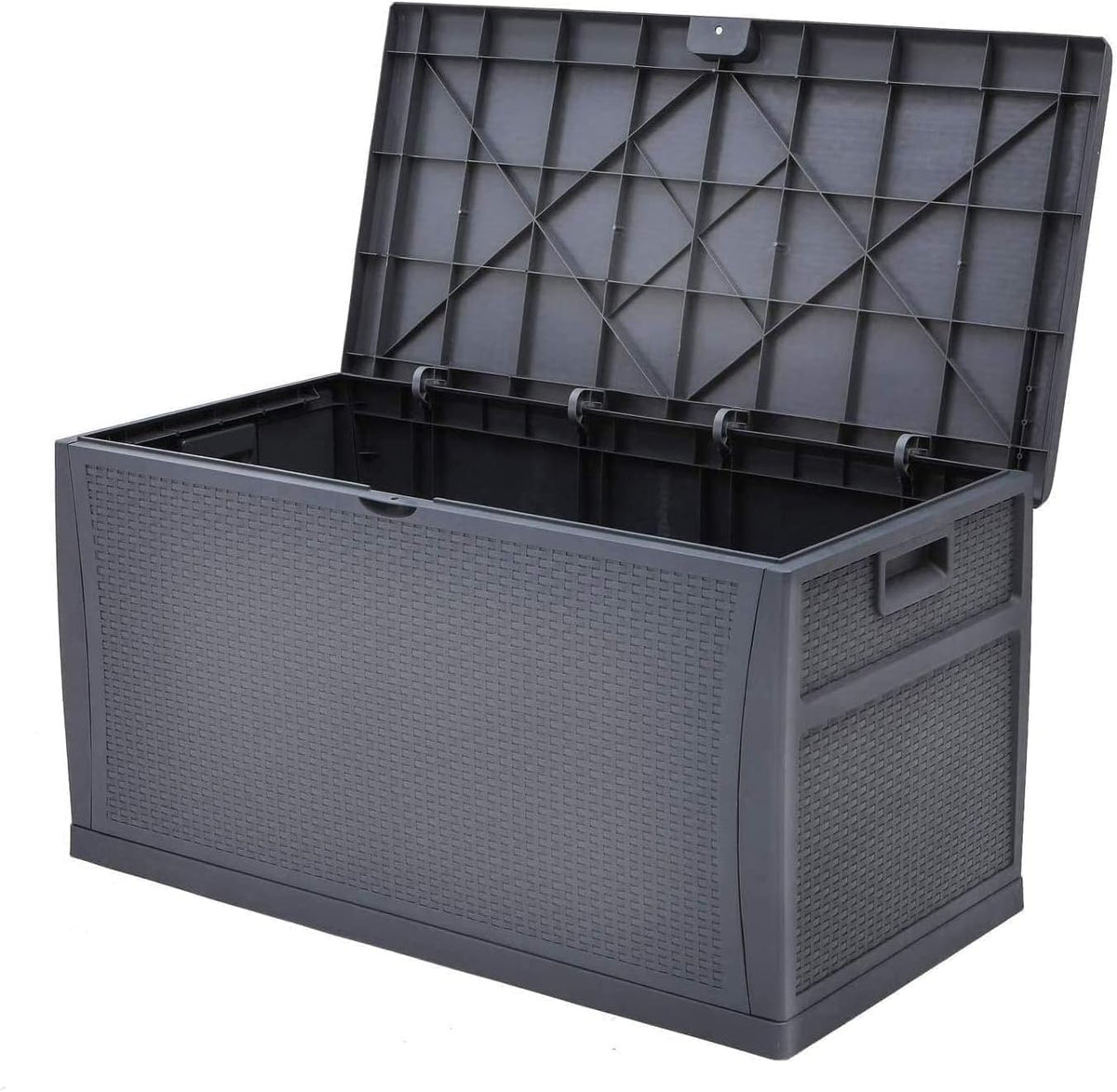 120 gallon resin wicker patio storage box, outdoor, package contents