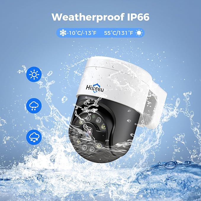 Hiseeu 6MP PoE PTZ Camera System, NVR Security Camera System w/2Pcs 5MP Wired - Image 6