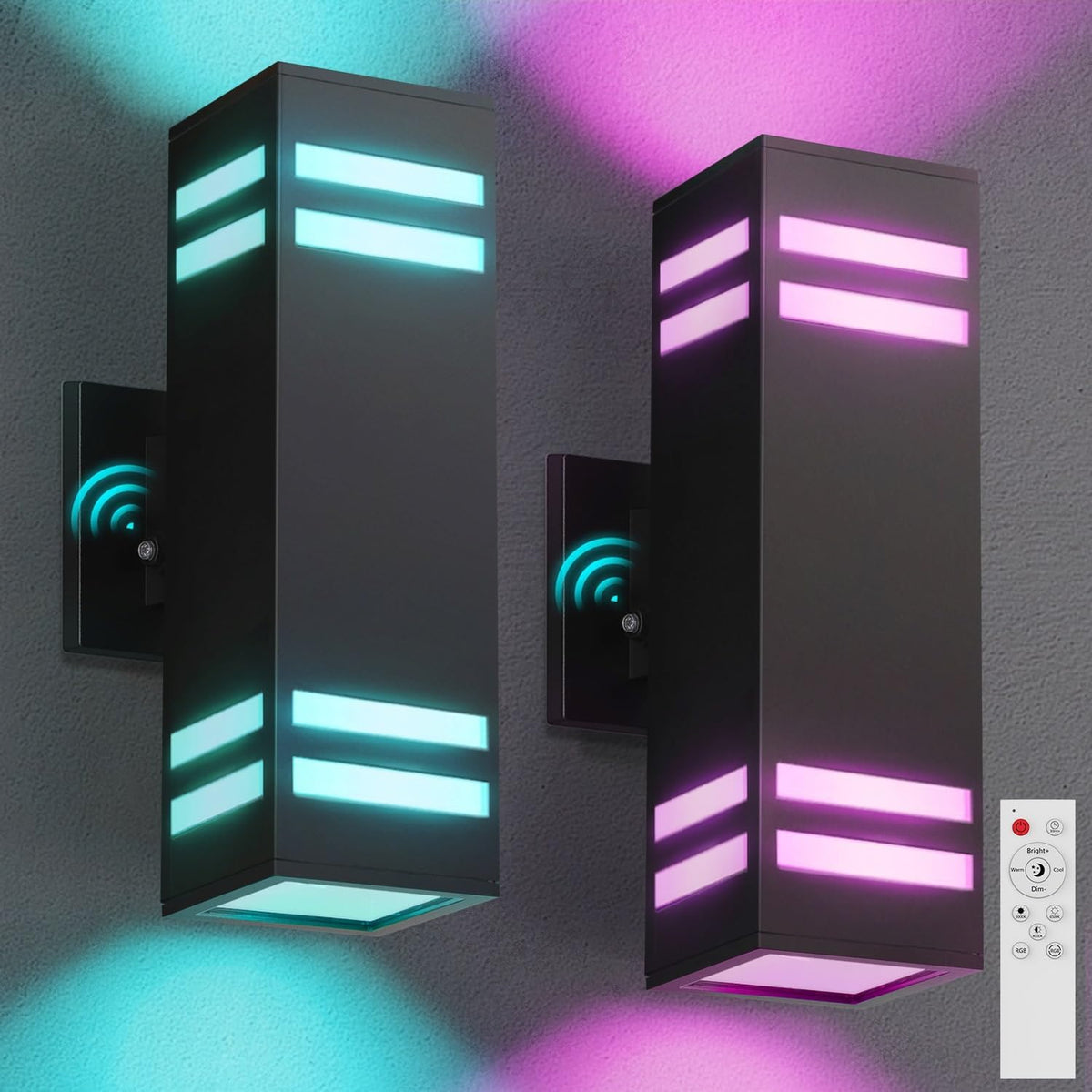 Zinola Outdoor Smart Wall Lights 2 Pack, Aluminum Exterior Lighting Fixtures
