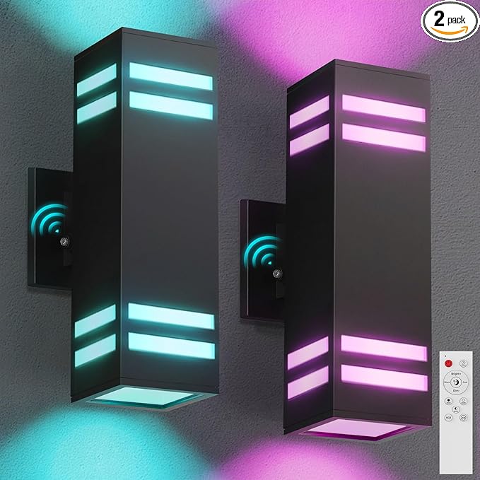 Zinola Outdoor Smart Wall Lights 2 Pack, Aluminum Exterior Lighting Fixtures by Zinola