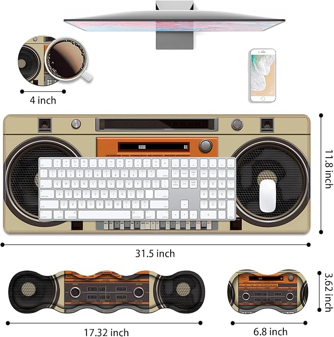 4 in 1 Ergonomic Keyboard Wrist Rest & Mouse Pad Wrist Rest Set, Large XXL - Image 2