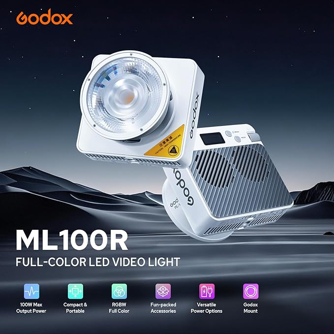 Godox ML100R RGB LED Video Light, 110W 1800K-1000K Full Color RGB LED COB - Image 3