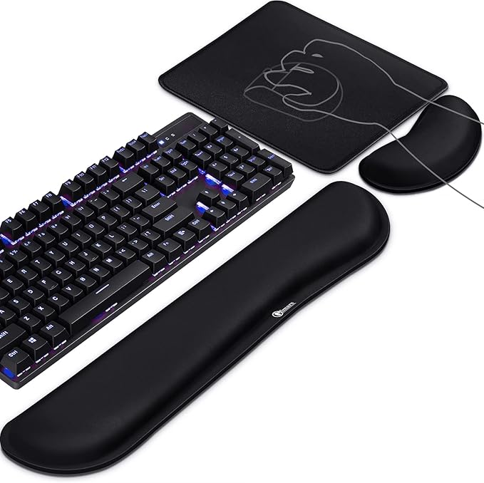 Gimars 3Pcs Memory Foam Keyboard Wrist Rest, Mouse Pad Wrist Support by Gimars