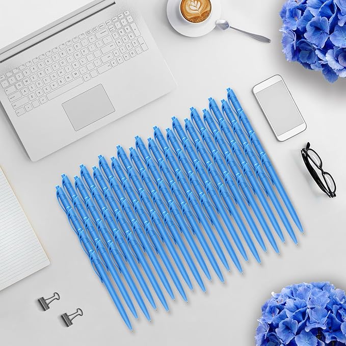 Aozora Pens Bulk 30 Pack Blue Click Pen No Bleed Wholesale Retractable - Image 5