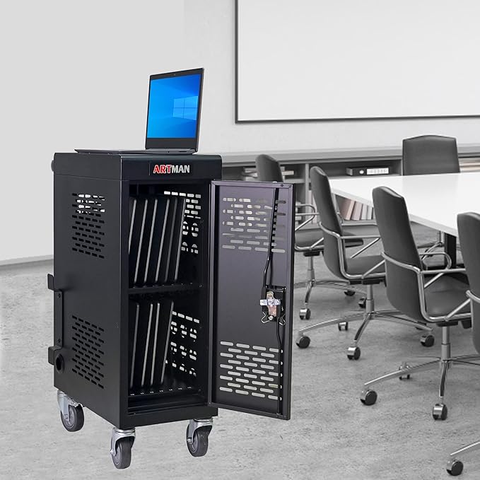 Aokleo Laptop Charging Cart, 16 Devices Tablet Storage Carts - Image 2