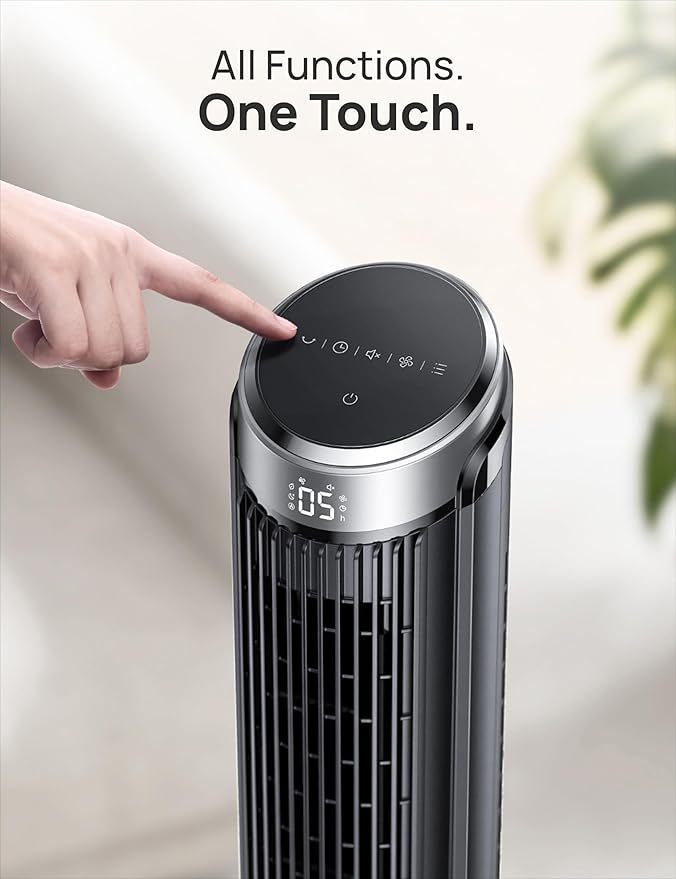 Dreo Tower Fan for Bedroom, 90° Oscillating Fans that Blow Cold Air, 5 Speeds - Image 6