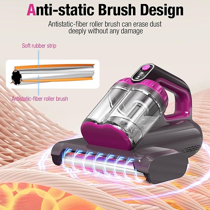 BYHUME Mattress Vacuum Cleaner, 17Kpa 650W Bed Vacuum Cleaner, 273nm UV-C Light - Image 6