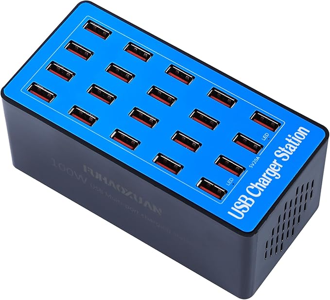 USB Charging Station, 100W 20-Port Multi Device Charger by FUHAOXUAN