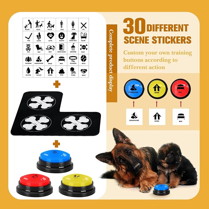 Dog Buttons for Communication Starter Pack 3 Dog Talking Button Set, 30s Voice - Image 4
