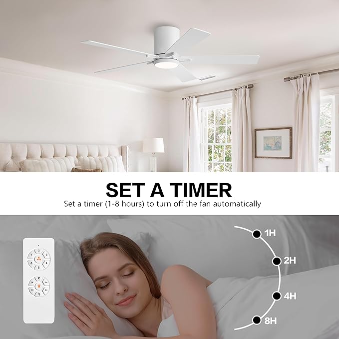 WINGBO 48" DC Flush Mount Ceiling Fan - Image 8