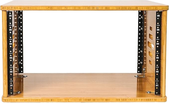 Sound Town DIY 6U Solid Carbonized Bamboo Studio Equipment Rack w/ 14.2" Depth - Image 3