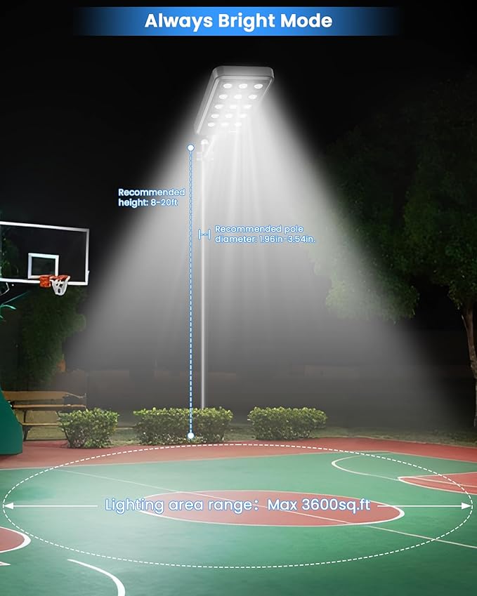 Gefolly G-15000W Solar Street Light Outdoor, Wide Angle Commercial Parking Lot - Image 4