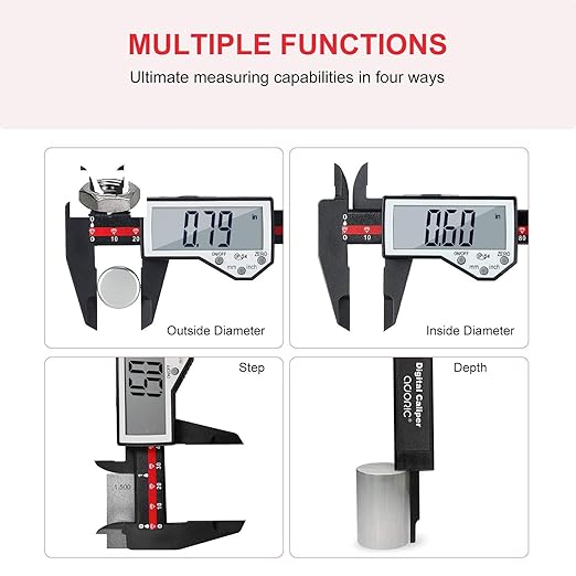 Digital Caliper, 0-6" Electronic Caliper Auto - Image 7