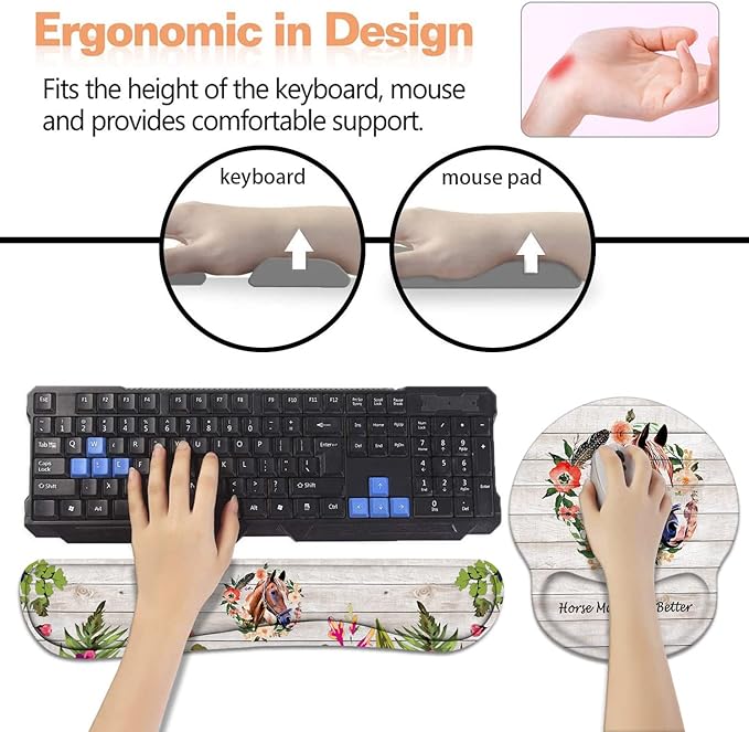 Keyboard Wrist Rest + Mouse Pad Wrist Support Set - Image 3