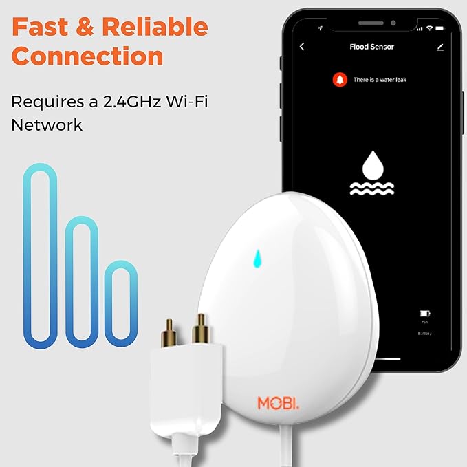 MOBI Connect WiFi Leak Alert Sensor, 24/7 Protection and Smart App Integration - Image 4