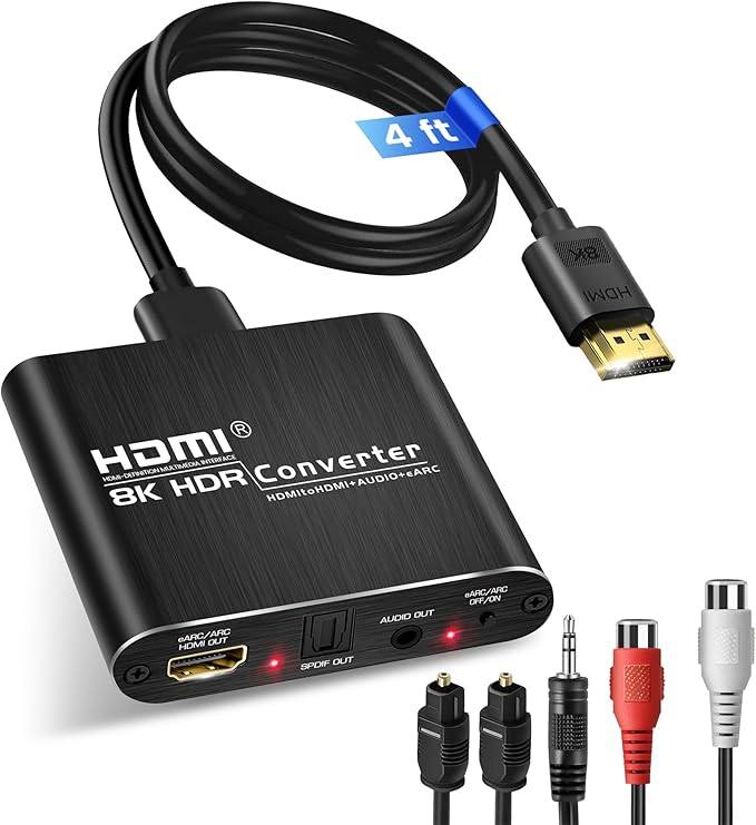 avedio links HDMI ARC/eARC Audio Extractor Converter 8K@60Hz 4K@120Hz, HDMI to by avediolinks