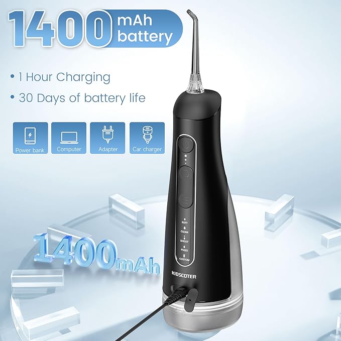 Water Flosser for Teeth with Detachable Washable Tank, 5 Modes Rechargeable - Image 7