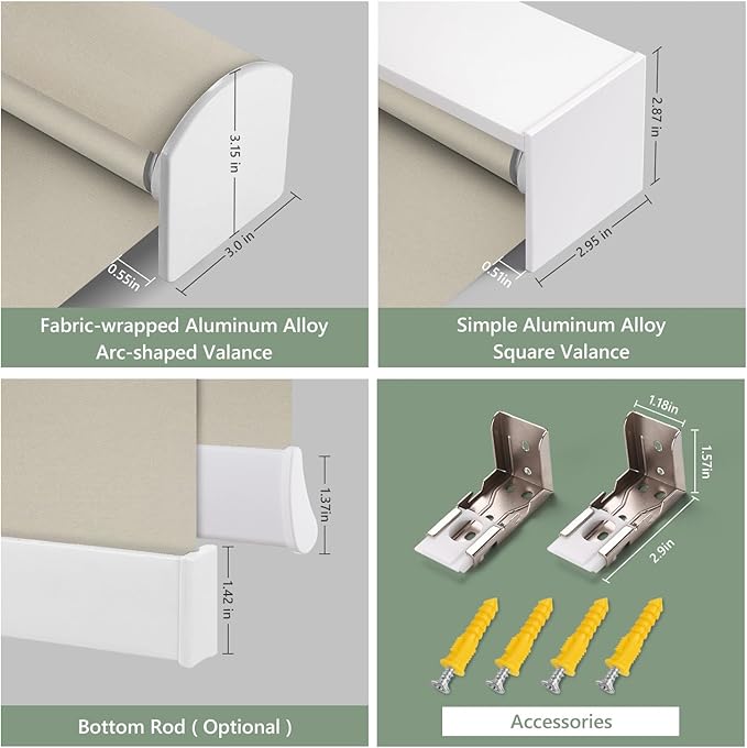 ZSHINE Motorized Blackout Window Blinds Customize Width Remote Control - Image 5