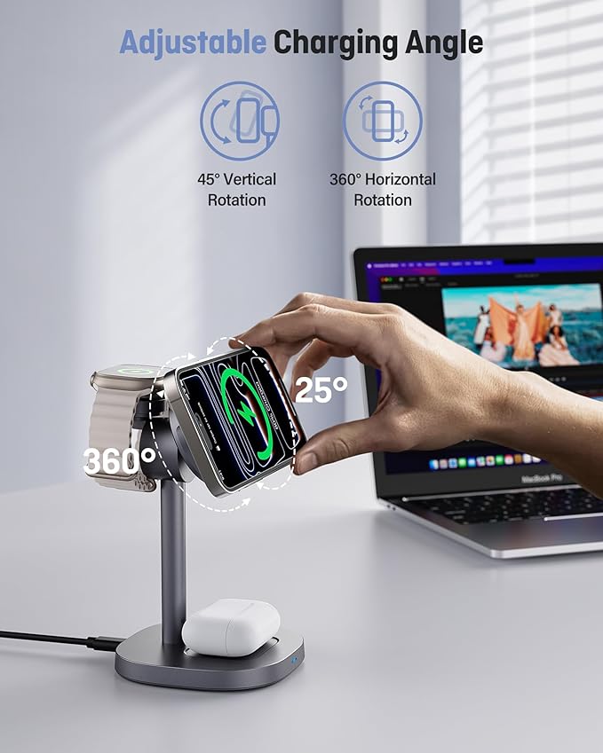 Augnner 3 in 1 Wireless Charging Station, Qi2.2 25W Certified Fast Magnetic - Image 6