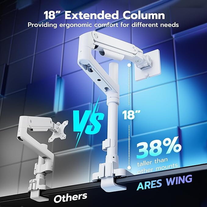 ARES WING Single Monitor Arm Desk Mount - Image 2