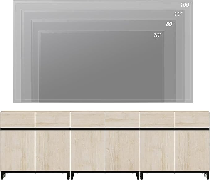 WAMPAT Modern TV Stand for TVs Up to 110 Inch, 3 in 1 Wood Entertainment Center - Image 5