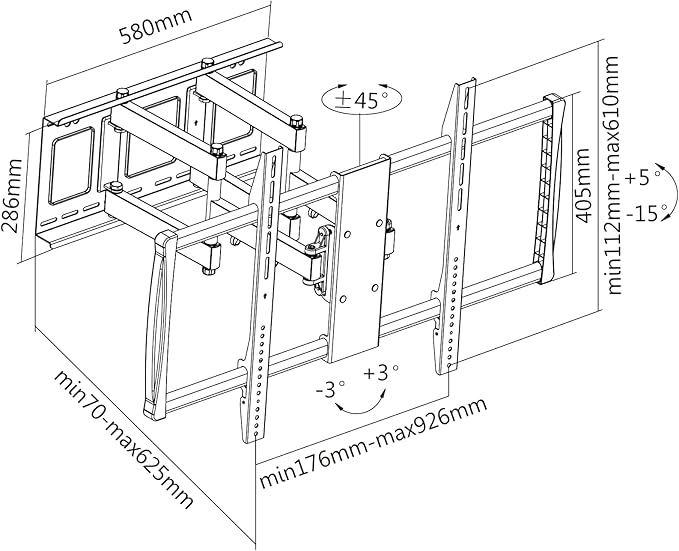 HumanCentric Heavy Duty Full Motion TV Wall Mount - Image 8