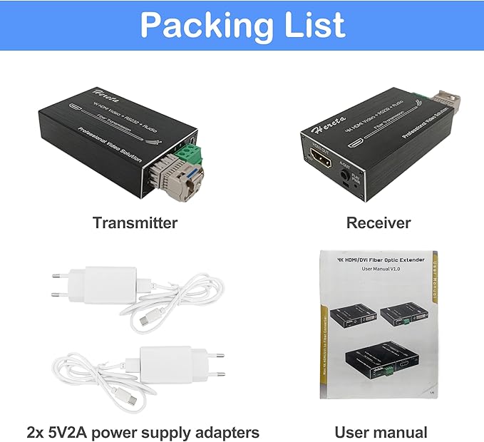 Hereta 4K HDMI Optical Video Extender 10.2Gbps Mini HD Fiber Converter - Image 7