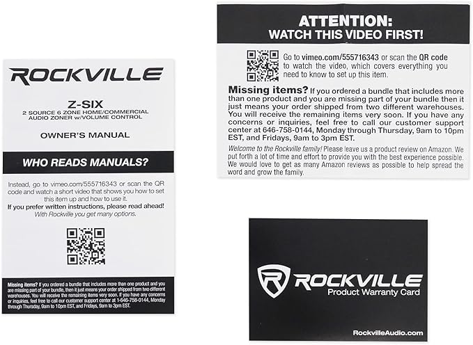 Rockville Z-SIX 300W 6-Zone Audio Zoner 8-Ohm, Dual Source Inputs, Volume - Image 6
