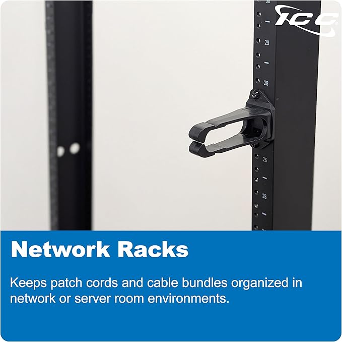 ICC 1.25” Plastic Cable Management Ring, Horizontal, Rack or Wall Mount - Image 6