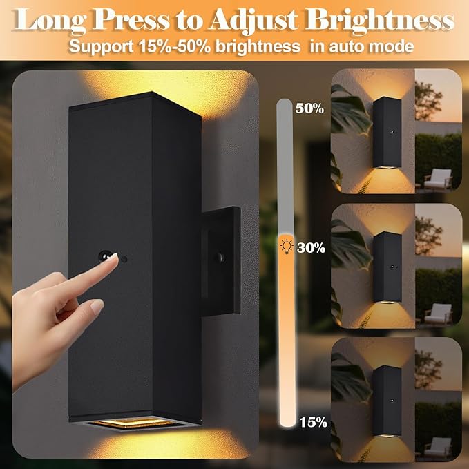wowlite Motion Sensor Outdoor Wall Lights, Dusk to Dawn Outdoor Lighting - Image 4