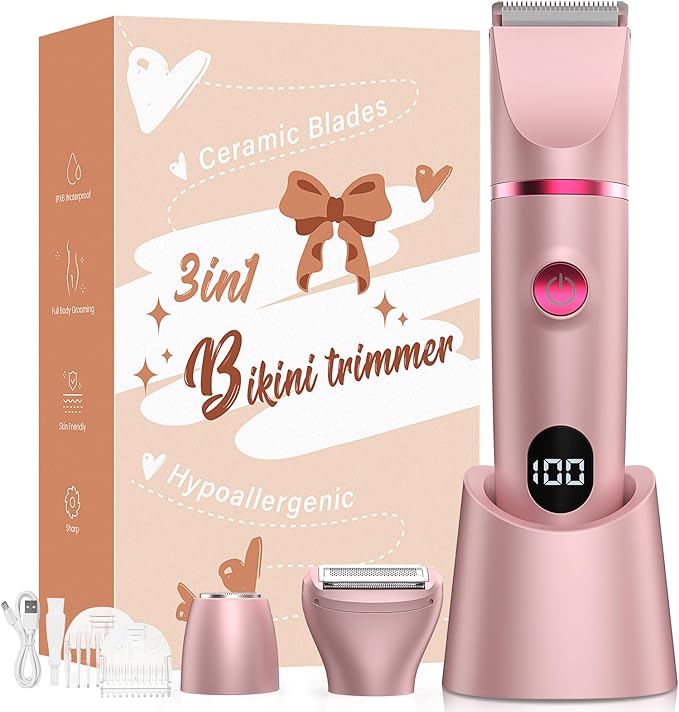 Crolanli Bikini Trimmer for Women, 3-in-1 Electric Razor for Women, IPX7 by Crolanli