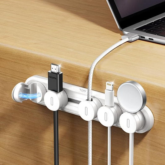 5-in-1 Magnetic Cord Organizer JOYROOM Cable Clips Under Desk Adhesive Cord by JOYROOM