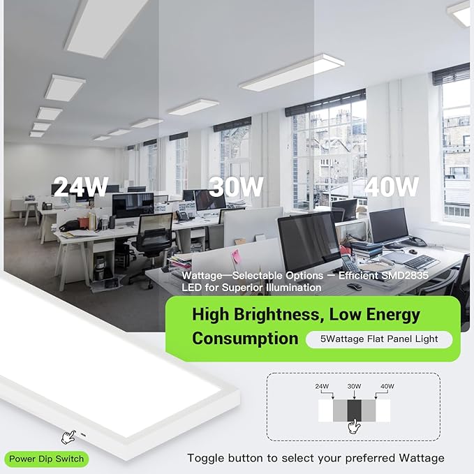 1x4 LED Flat Panel Light, Surface Mount Ceiling Light, 5CCT - Image 5