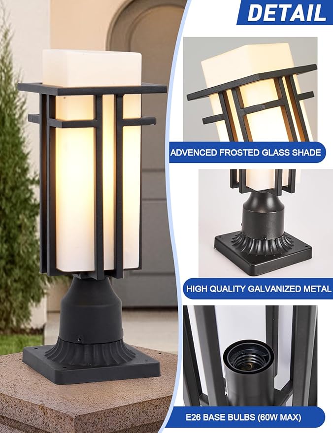 EERU Outdoor Post Lights Waterproof Metal Frame - Image 5