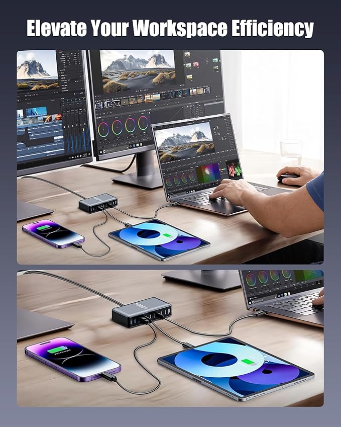 1000W USB C Charger Block, 10-Port USB C Charging Station GaN IV Travel - Image 6