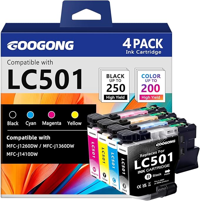 googong LC501 Ink Cartridges LC 501 Ink 4 Pack Compatible by Unknown