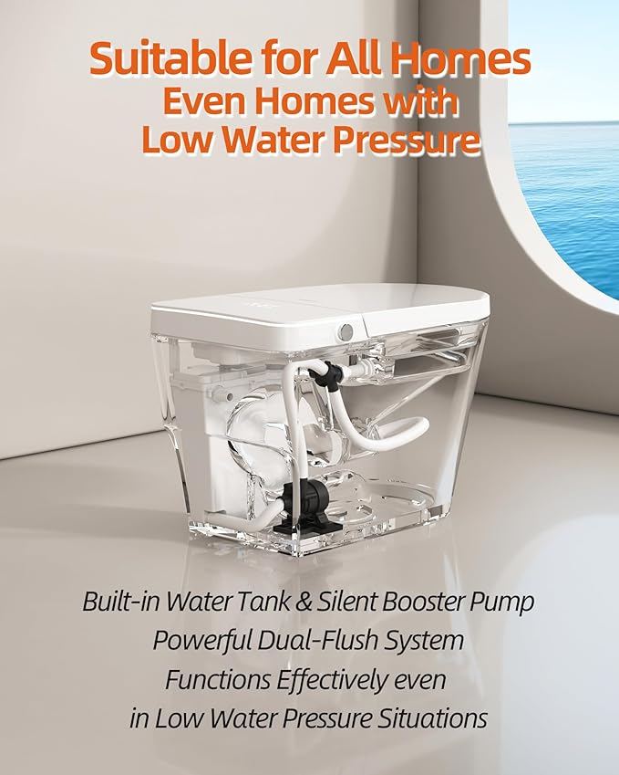 Luoware Smart Toilet with Bidet Built in, Luxury One Piece Elongated Bidet - Image 2