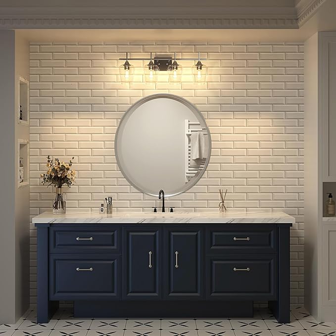VONLUCE Bathroom Vanity Light, 4 Light Bathroom Light Fixture Over Mirror - Image 9