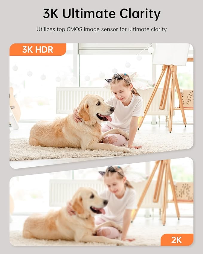 FOSCAM 3K 5MP WiFi Pet Cameras for Home Security, 2.4GHz Indoor Camera Baby - Image 2