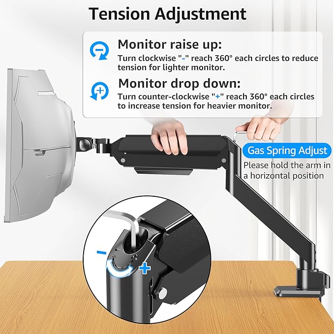 MOUNTUP Heavy Duty Monitor Arm for 49 inches, 44 lbs Curved Screens, Ultrawide - Image 9