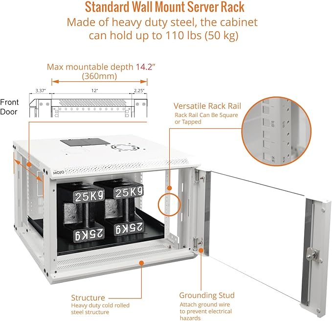 Tecmojo 6U Wall Mount Rack Network Cabinet - Image 4