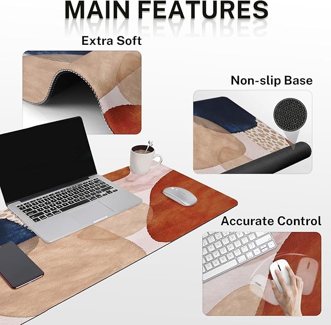 Britimes Abstract Boho Keyboard Mouse Pad Set 4in1 Large Mousepad+Keyboard - Image 7