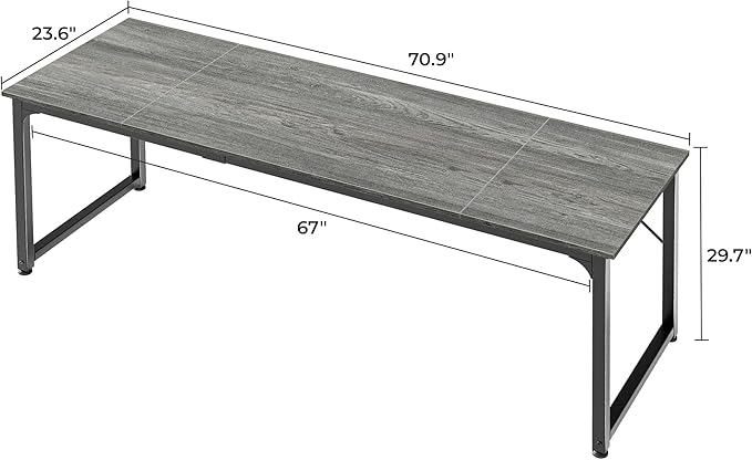 Huuger Computer Desk, 70 Inch Office Desk, Gaming Desk - Image 3
