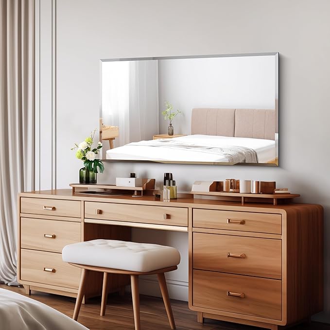 CILIBER Beveled Bathroom Mirror, 24x40 Large Frameless Mirrors - Image 2