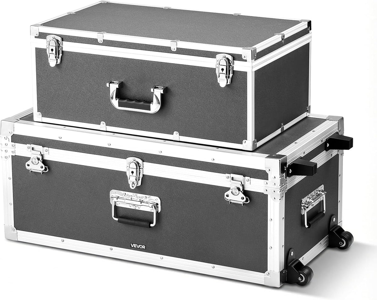 vevor storage trunk, set of 2, wooden suitcase, main product view